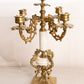 Vintage Brass and Marble Stone Candelabra (Made in Italy)