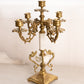 Vintage Brass and Marble Stone Candelabra (Made in Italy)