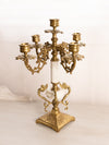Vintage Brass and Marble Stone Candelabra (Made in Italy)