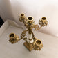 Vintage Brass and Marble Stone Candelabra (Made in Italy)