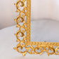 Ornate Large Gold Tone Metal Rectangular Standing Frame