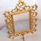 Ornate Large Gold Tone Metal Rectangular Standing Frame