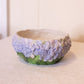 Periwinkle Purple Ceramic Hydrangea Flower Bowl or Planter