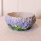 Periwinkle Purple Ceramic Hydrangea Flower Bowl or Planter