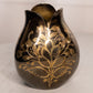 Petal-Rim Brass Bud Vase with Floral Details
