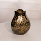 Petal-Rim Brass Bud Vase with Floral Details