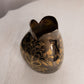 Petal-Rim Brass Bud Vase with Floral Details