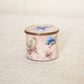 Vintage Small Light Pink Enamel-on-Brass Lidded Butterfly Jar