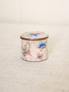 Vintage Small Light Pink Enamel-on-Brass Lidded Butterfly Jar