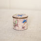 Vintage Small Light Pink Enamel-on-Brass Lidded Butterfly Jar