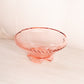 Vintage Imperial Pink Twisted Optic Glass Footed Bowl