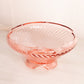 Vintage Imperial Pink Twisted Optic Glass Footed Bowl