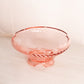 Vintage Imperial Pink Twisted Optic Glass Footed Bowl
