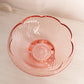 Vintage Imperial Pink Twisted Optic Glass Footed Bowl