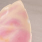 Pink & Peach Stone Leaf Dish with Gold Tone Metal Base with 3 Toes
