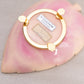 Pink & Peach Stone Leaf Dish with Gold Tone Metal Base with 3 Toes