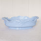 Vintage Powder Blue Ceramic Console Bowl with Candleholders Set