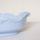 Vintage Powder Blue Ceramic Console Bowl with Candleholders Set