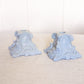 Vintage Powder Blue Ceramic Console Bowl with Candleholders Set