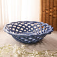 Primo'Gi Medium Blue Circular Ceramic Woven Basket Bowl