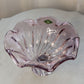 Thick Purple & Clear Shannon Crystal Bowl Made in Poland