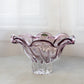 Thick Purple & Clear Shannon Crystal Bowl Made in Poland