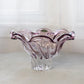 Thick Purple & Clear Shannon Crystal Bowl Made in Poland