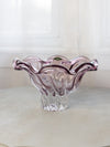 Thick Purple & Clear Shannon Crystal Bowl Made in Poland