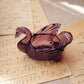 Vintage Swan Amethyst Dark Purple Glass Salt Cellar Toothpick Holder