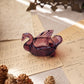 Vintage Swan Amethyst Dark Purple Glass Salt Cellar Toothpick Holder