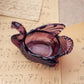 Vintage Swan Amethyst Dark Purple Glass Salt Cellar Toothpick Holder