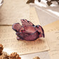 Vintage Swan Amethyst Dark Purple Glass Salt Cellar Toothpick Holder
