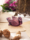 Vintage Swan Amethyst Dark Purple Glass Salt Cellar Toothpick Holder