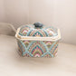 Rectangular Ceramic Colorful Fan Lidded Box