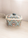 Rectangular Ceramic Colorful Fan Lidded Box