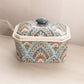 Rectangular Ceramic Colorful Fan Lidded Box
