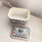 Rectangular Ceramic Colorful Fan Lidded Box