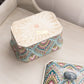 Rectangular Ceramic Colorful Fan Lidded Box