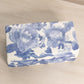 Rectangular White and Blue Ceramic Floral Lidded Box