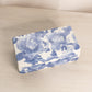 Rectangular White and Blue Ceramic Floral Lidded Box