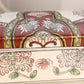 Rectangular White Ceramic Red Green Purple Floral Lidded Box