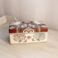 Rectangular White Ceramic Red Green Purple Floral Lidded Box
