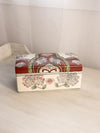 Rectangular White Ceramic Red Green Purple Floral Lidded Box