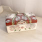 Rectangular White Ceramic Red Green Purple Floral Lidded Box