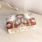 Rectangular White Ceramic Red Green Purple Floral Lidded Box