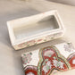 Rectangular White Ceramic Red Green Purple Floral Lidded Box