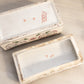 Rectangular White Ceramic Red Green Purple Floral Lidded Box
