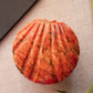Vintage Orange Red Alabaster Stone Shell-Shaped Lidded Box