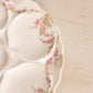 Reproduction Circular White Ceramic Oyster Plate with Pink Floral Designs