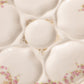 Reproduction Circular White Ceramic Oyster Plate with Pink Floral Designs